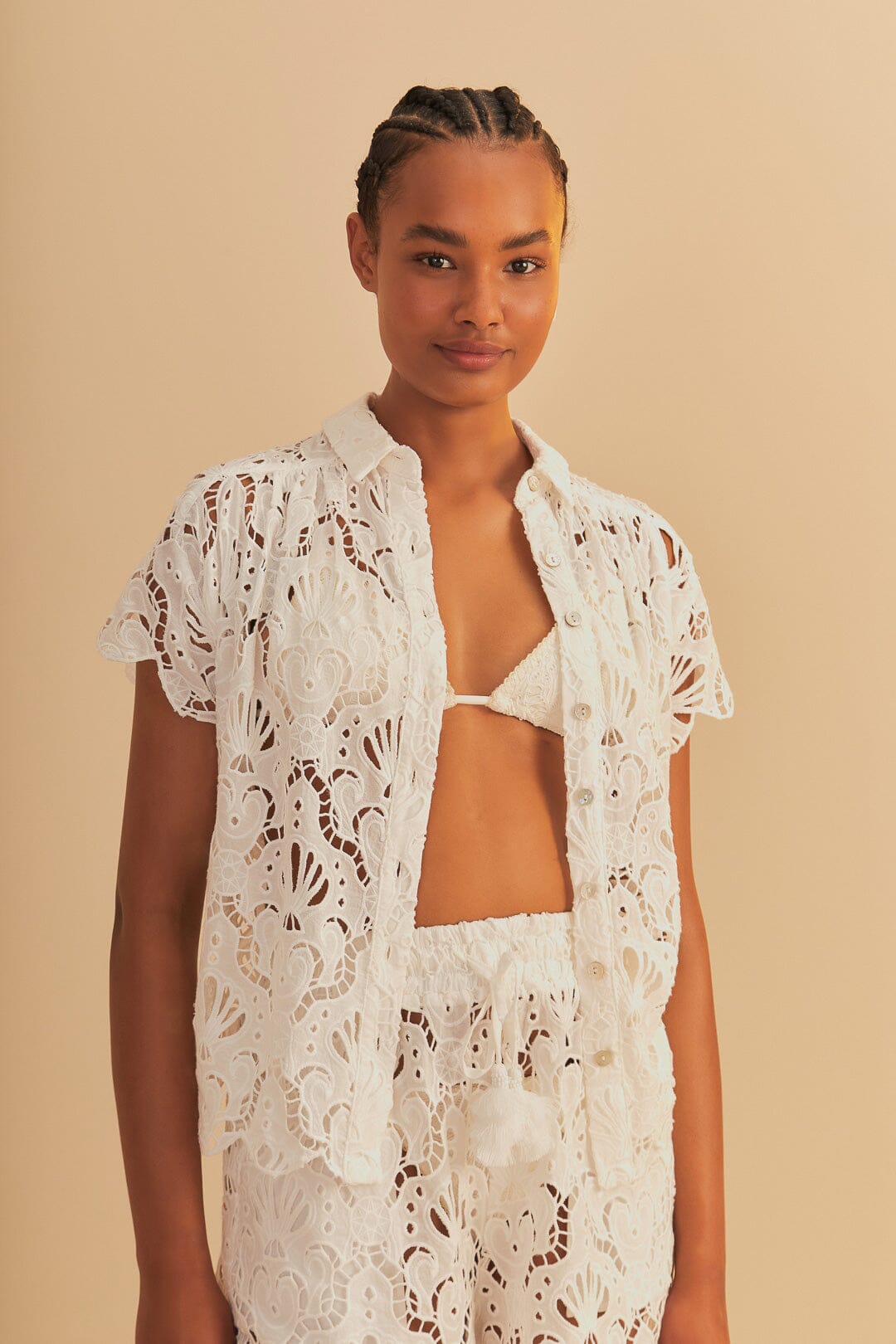 Load image into Gallery viewer, White Seashell Eyelet Shirt
