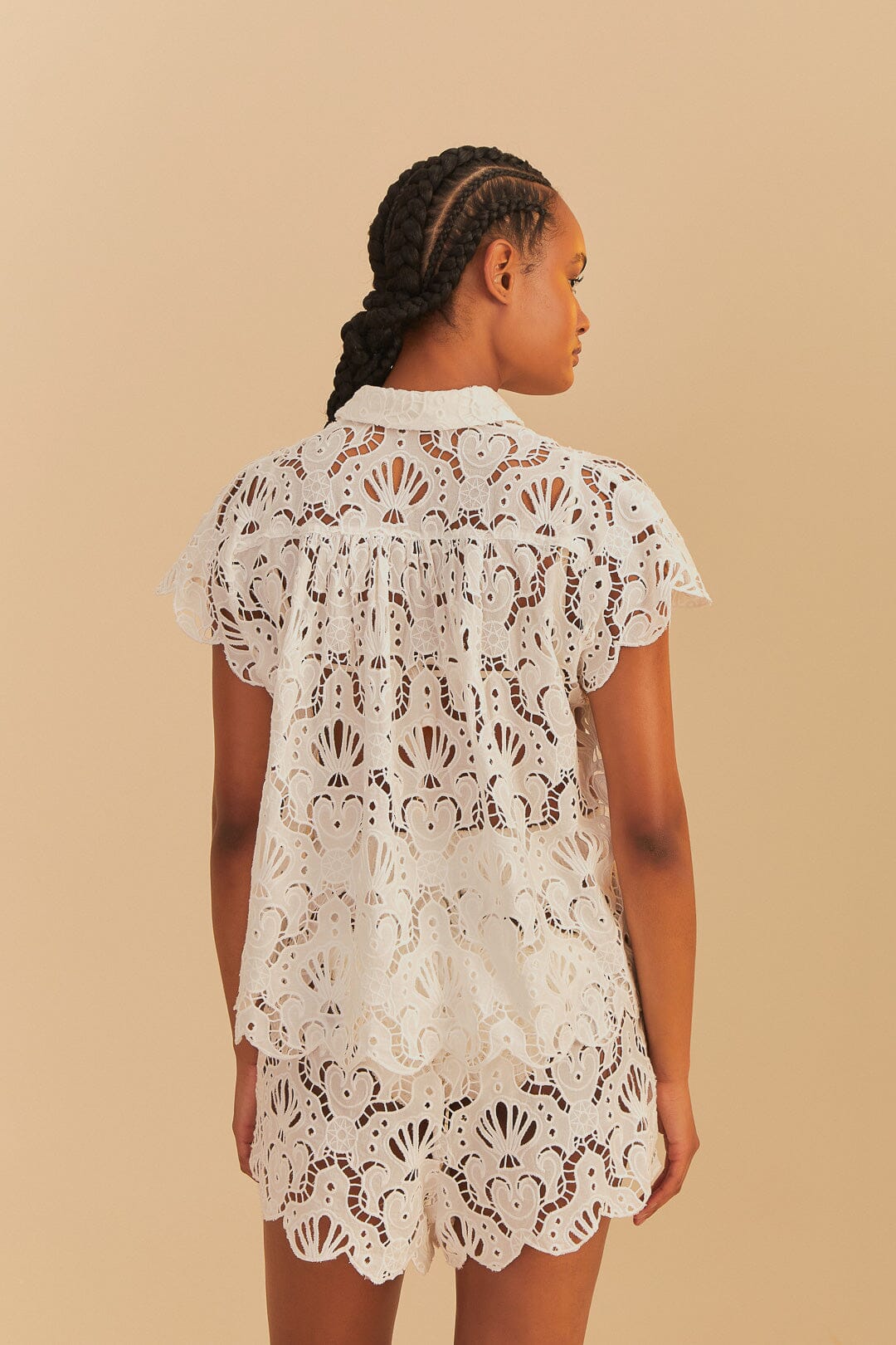 Load image into Gallery viewer, White Seashell Eyelet Shirt
