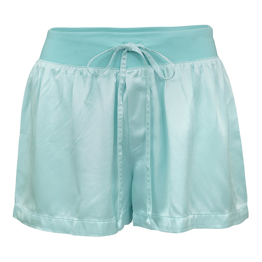 Women Satin Short Aqua