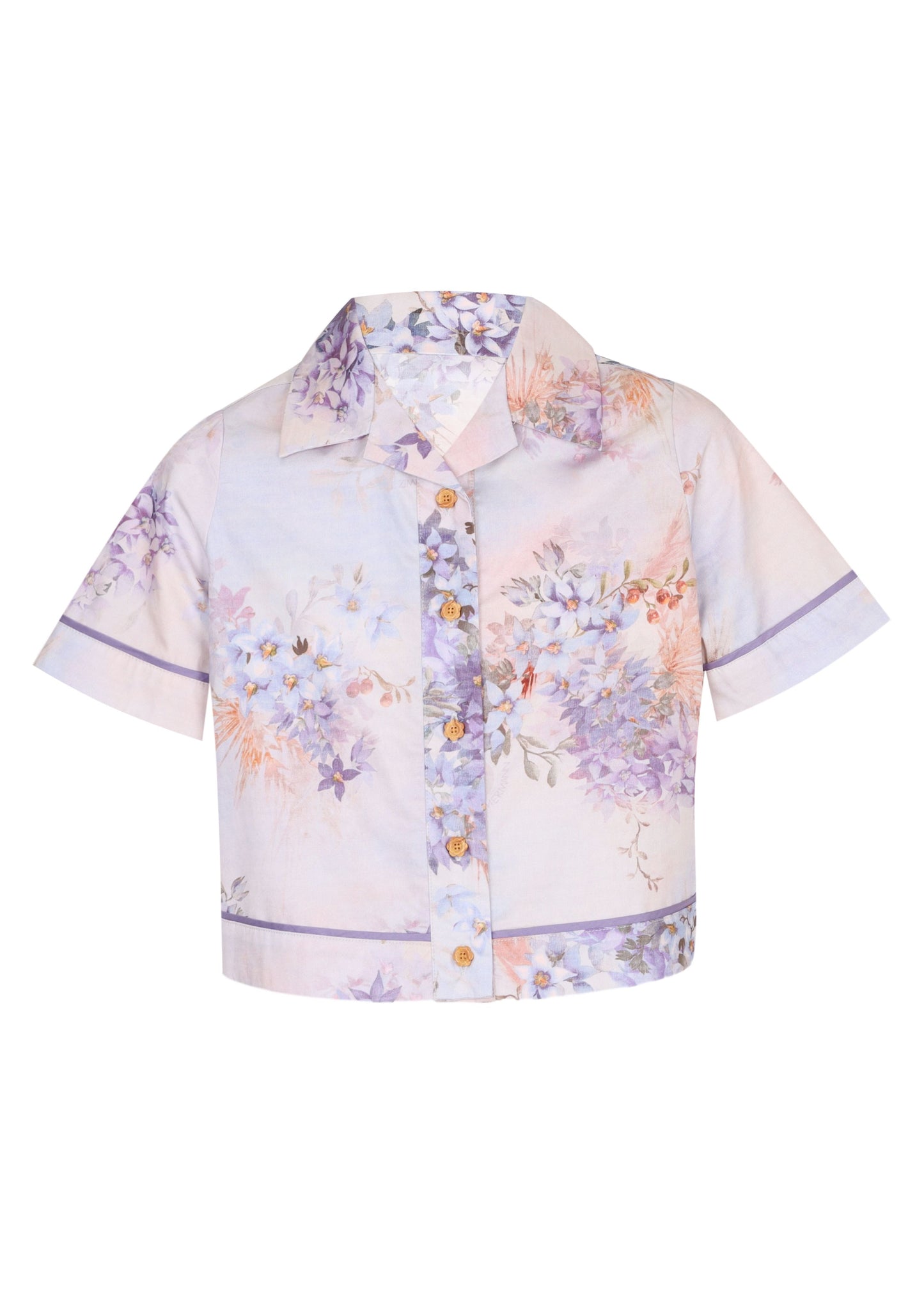 Load image into Gallery viewer, Cascadian Kids Poplin Shirt Blue Botanical Floral
