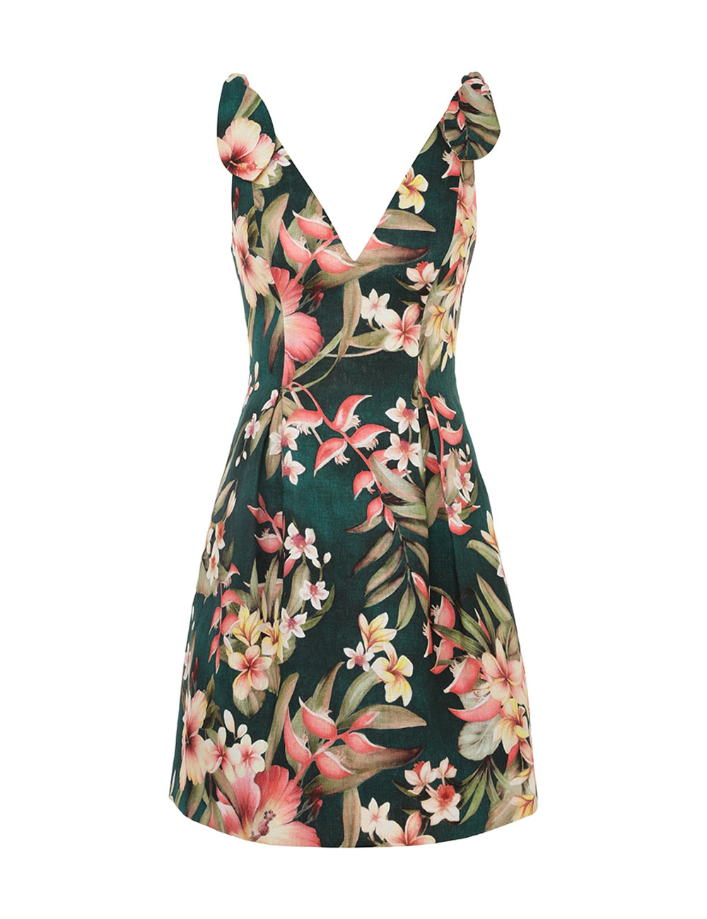 Load image into Gallery viewer, Lexi Tie Mini Dress Green Palm - Dress
