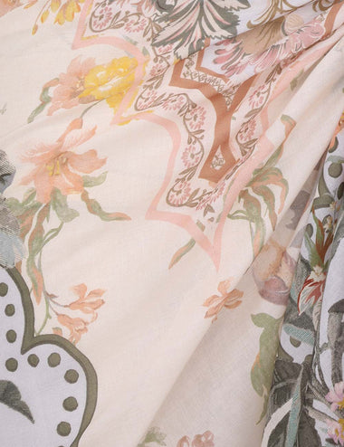 Printed Cotton Pareo Blue Floral - Sarong