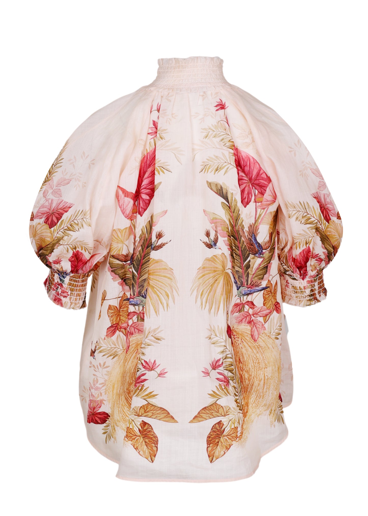 Load image into Gallery viewer, Ascension Billow Blouse Cream Palm Floral
