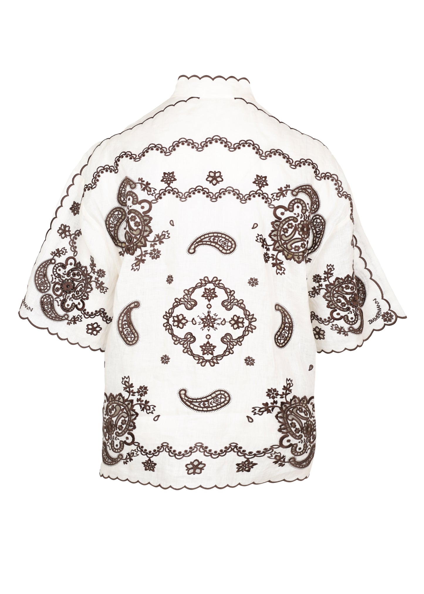 Load image into Gallery viewer, Ascension Embroidered Shirt Ivory Chocolate
