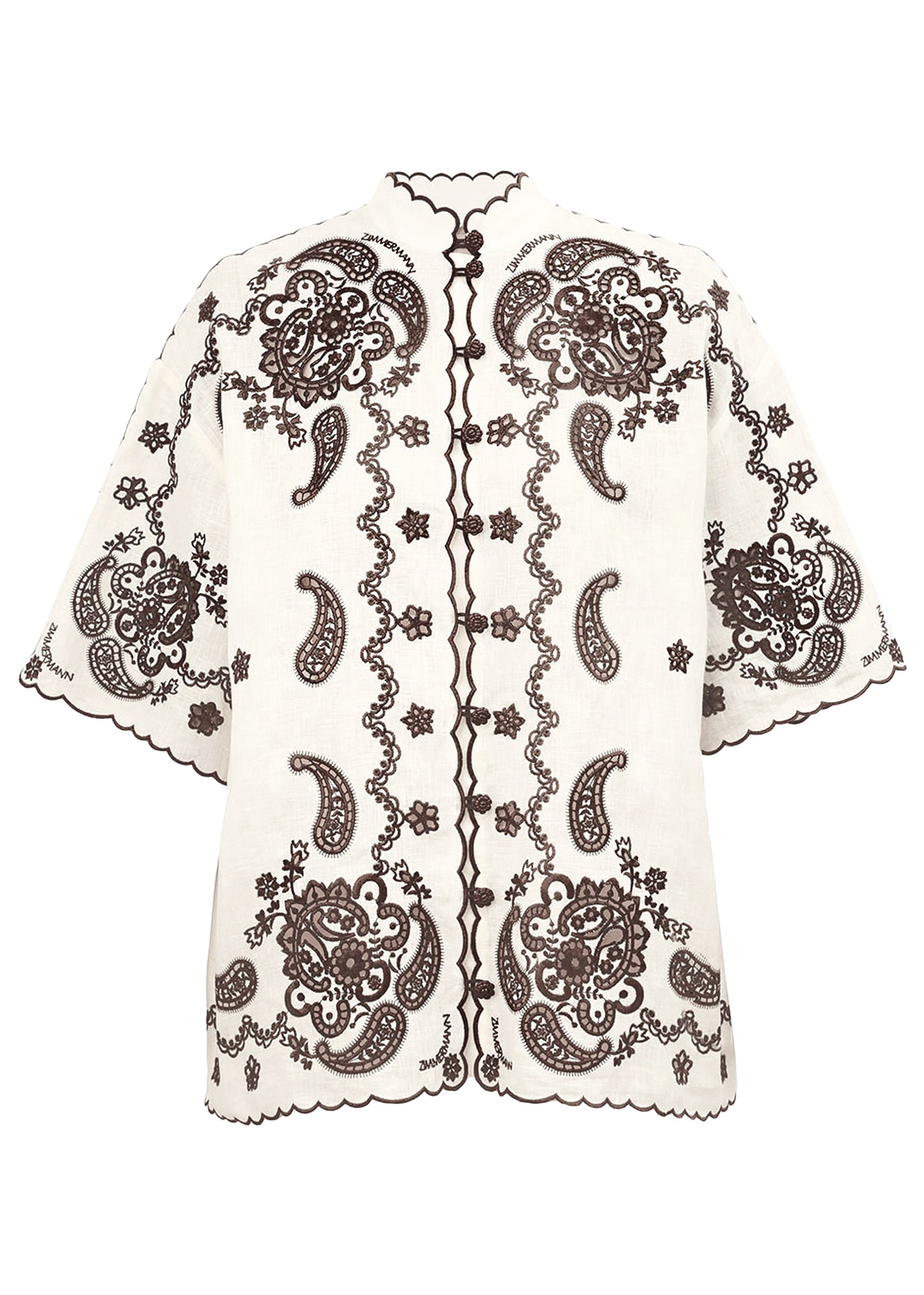Load image into Gallery viewer, Ascension Embroidered Shirt Ivory Chocolate
