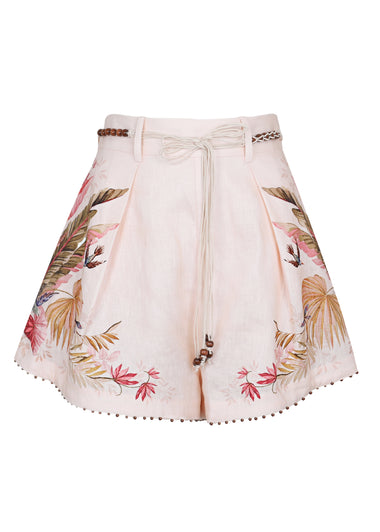 Ascension Tuck Short Cream Palm Floral