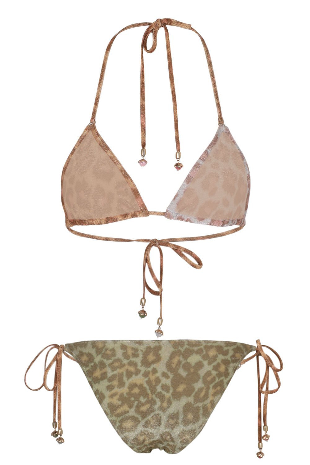 Load image into Gallery viewer, Awaken Metallic Triangle Bikini in Spliced
