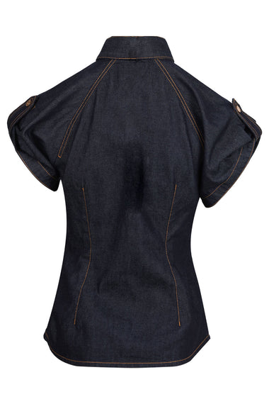 Denim Tie Neck Shirt