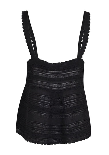 Lucky Lace Knit Tank Black