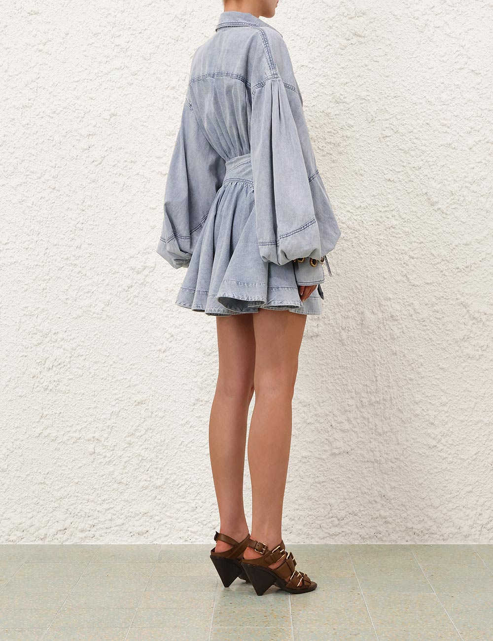 Load image into Gallery viewer, Rebellion Denim Wrap Mini Dress
