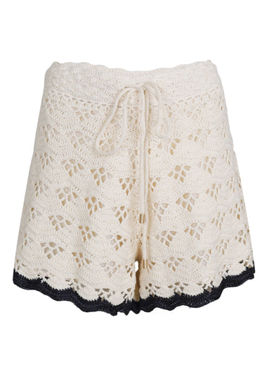 Rhiannon Crochet Short Cream/Black