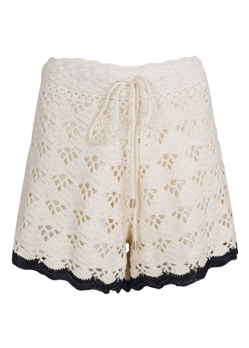 Rhiannon Crochet Short Cream/Black