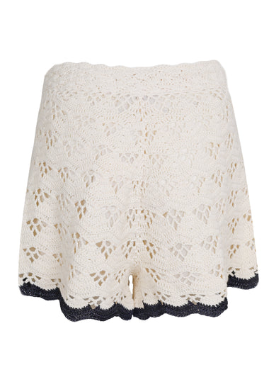 Rhiannon Crochet Short Cream/Black