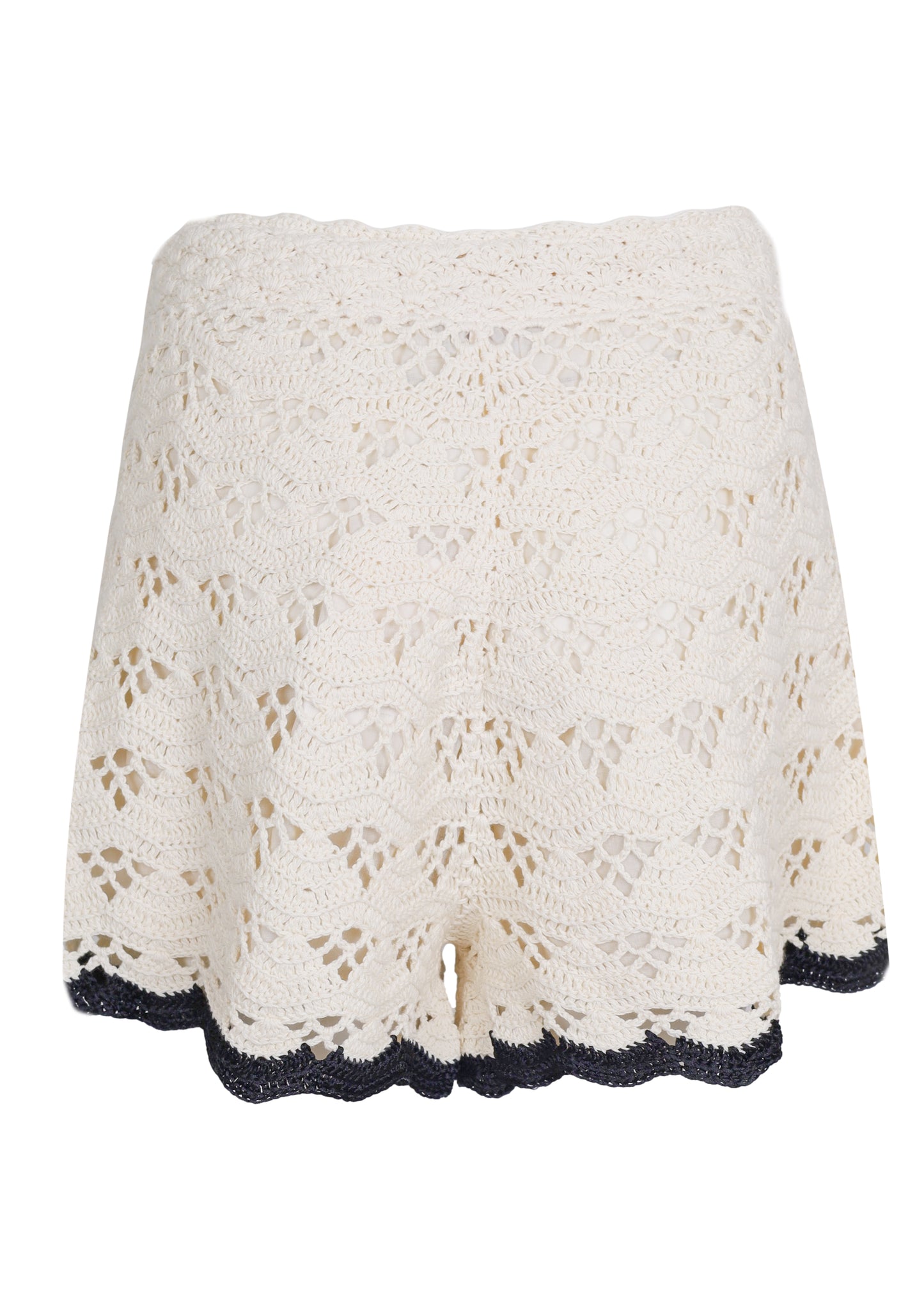 Load image into Gallery viewer, Rhiannon Crochet Short Cream/Black

