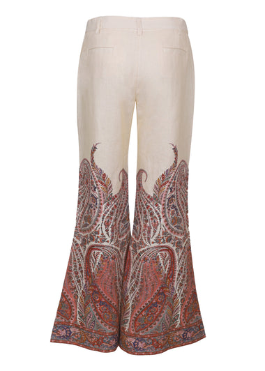 Rhiannon Flare Pant Cream Paisley