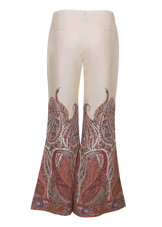 Load image into Gallery viewer, Rhiannon Flare Pant Cream Paisley
