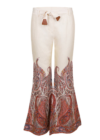 Rhiannon Flare Pant Cream Paisley
