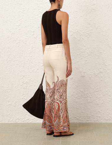 Rhiannon Flare Pant Cream Paisley