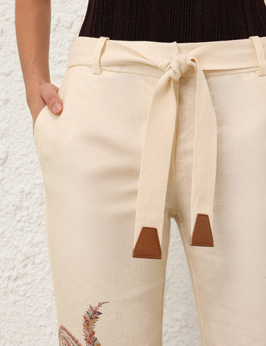 Rhiannon Flare Pant Cream Paisley