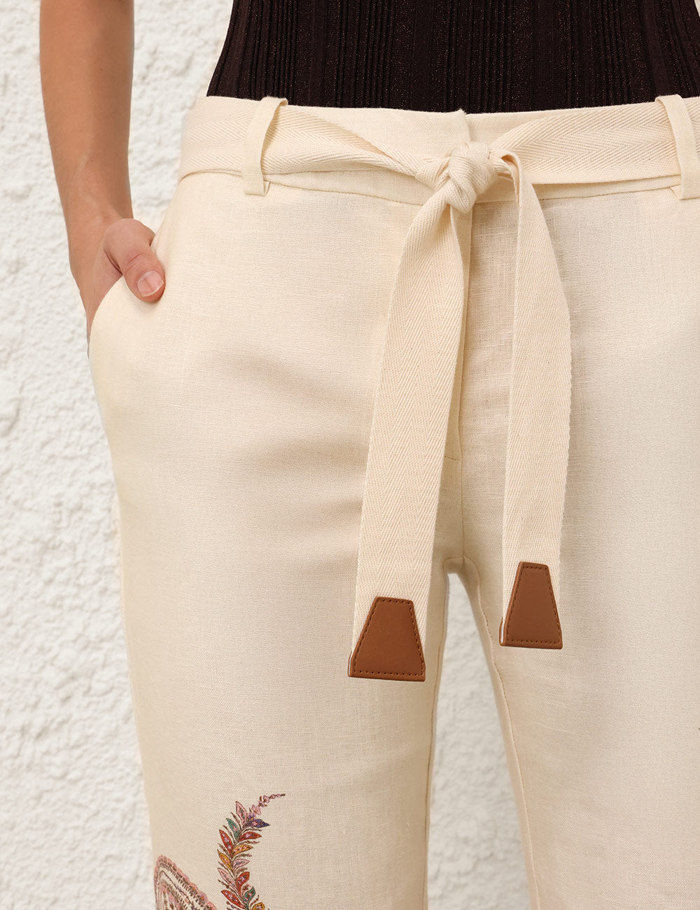 Load image into Gallery viewer, Rhiannon Flare Pant Cream Paisley
