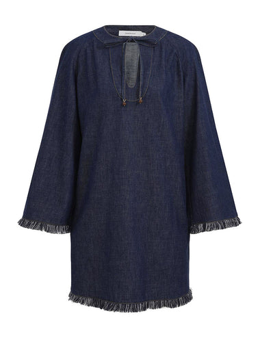 Rhiannon Fringe Denim Mini Dress
