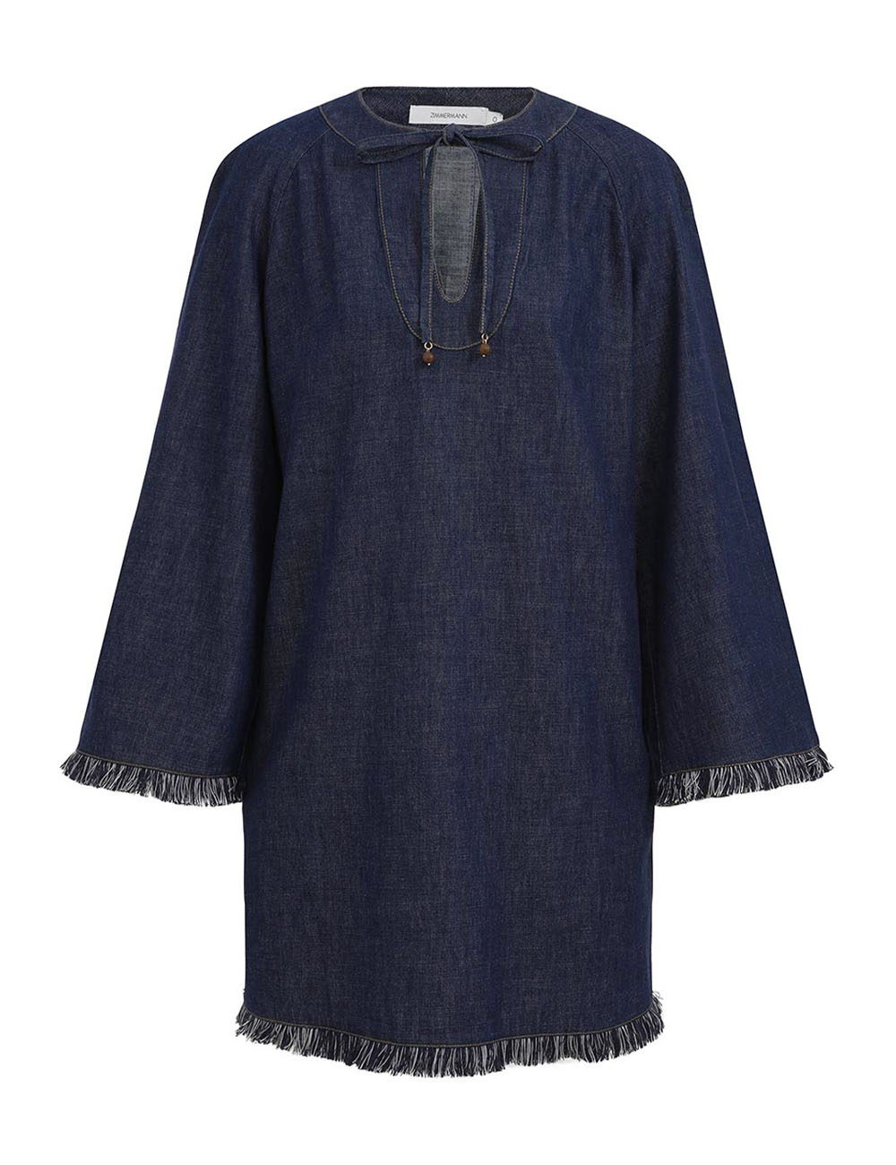 Load image into Gallery viewer, Rhiannon Fringe Denim Mini Dress
