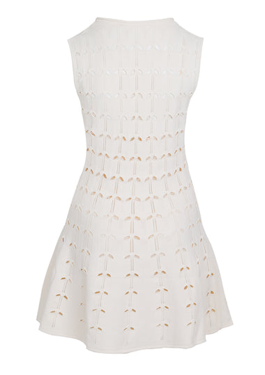 Rhiannon Pointelle Sleeveless Mini Dress Cream