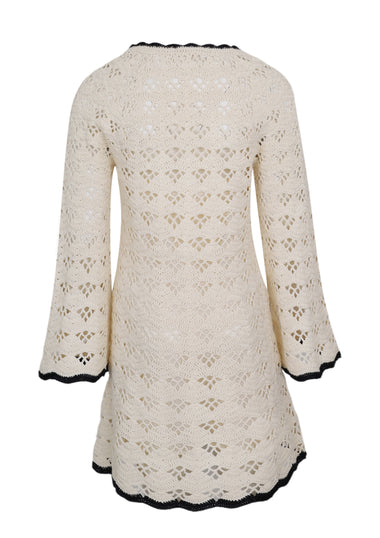 Rhiannon Scoop Neck Crochet Dress Cream/Black