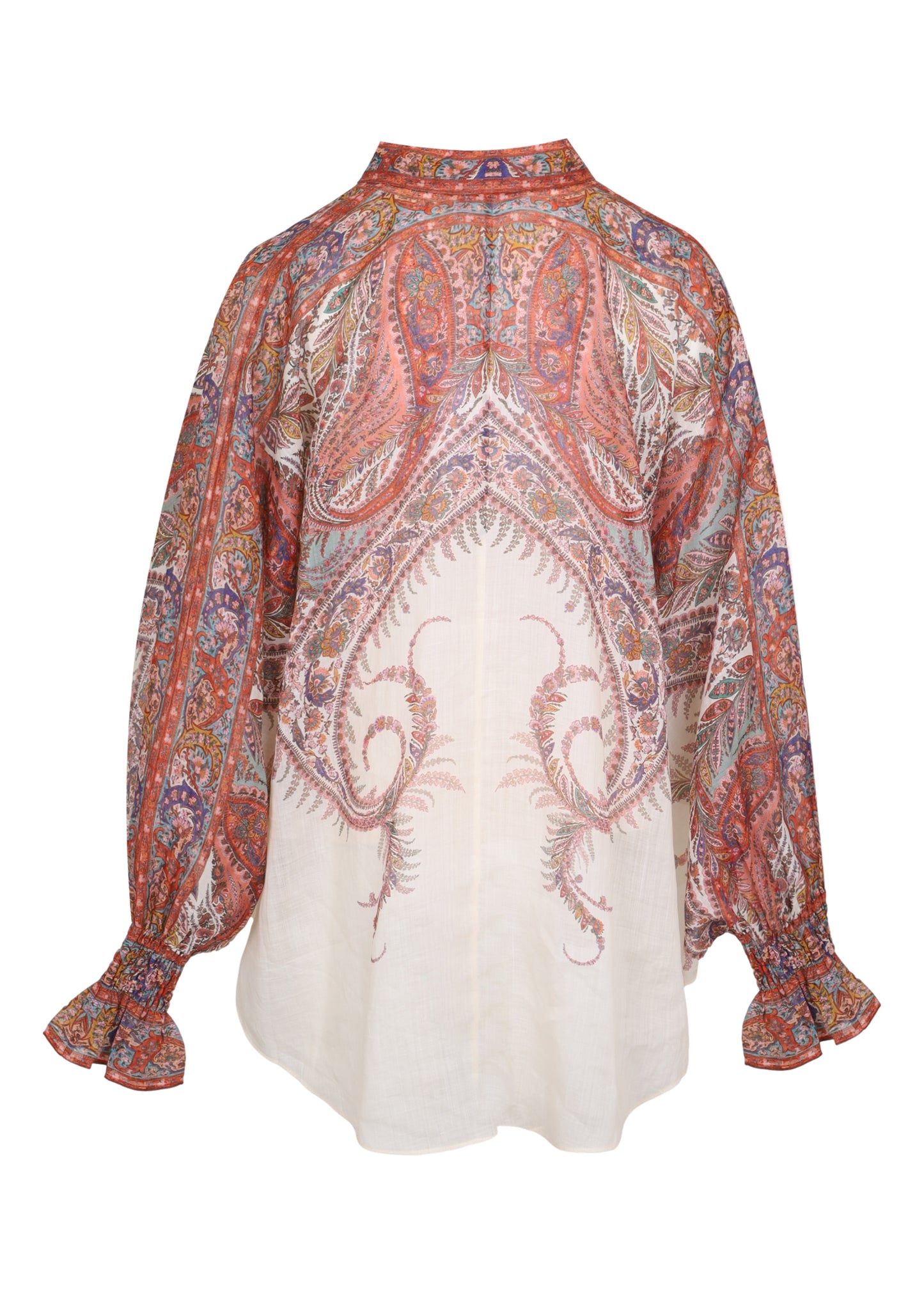 Load image into Gallery viewer, Rhiannon Tie Neck Blouse Cream Paisley
