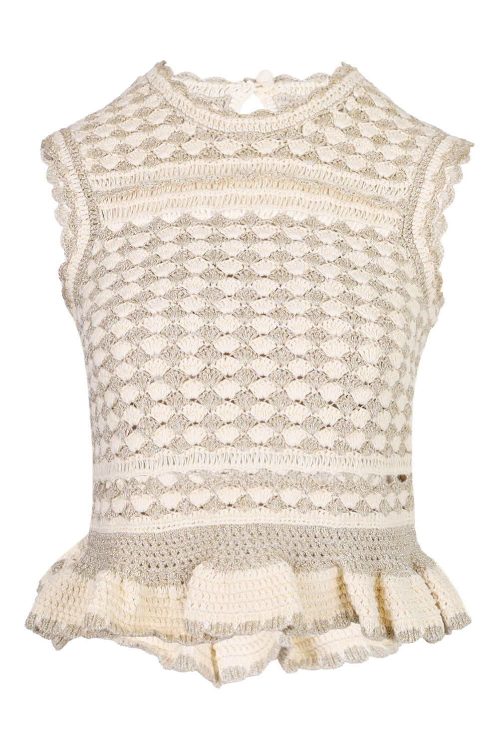 Wanderlust Crochet Tank Metallic Gold/Cream