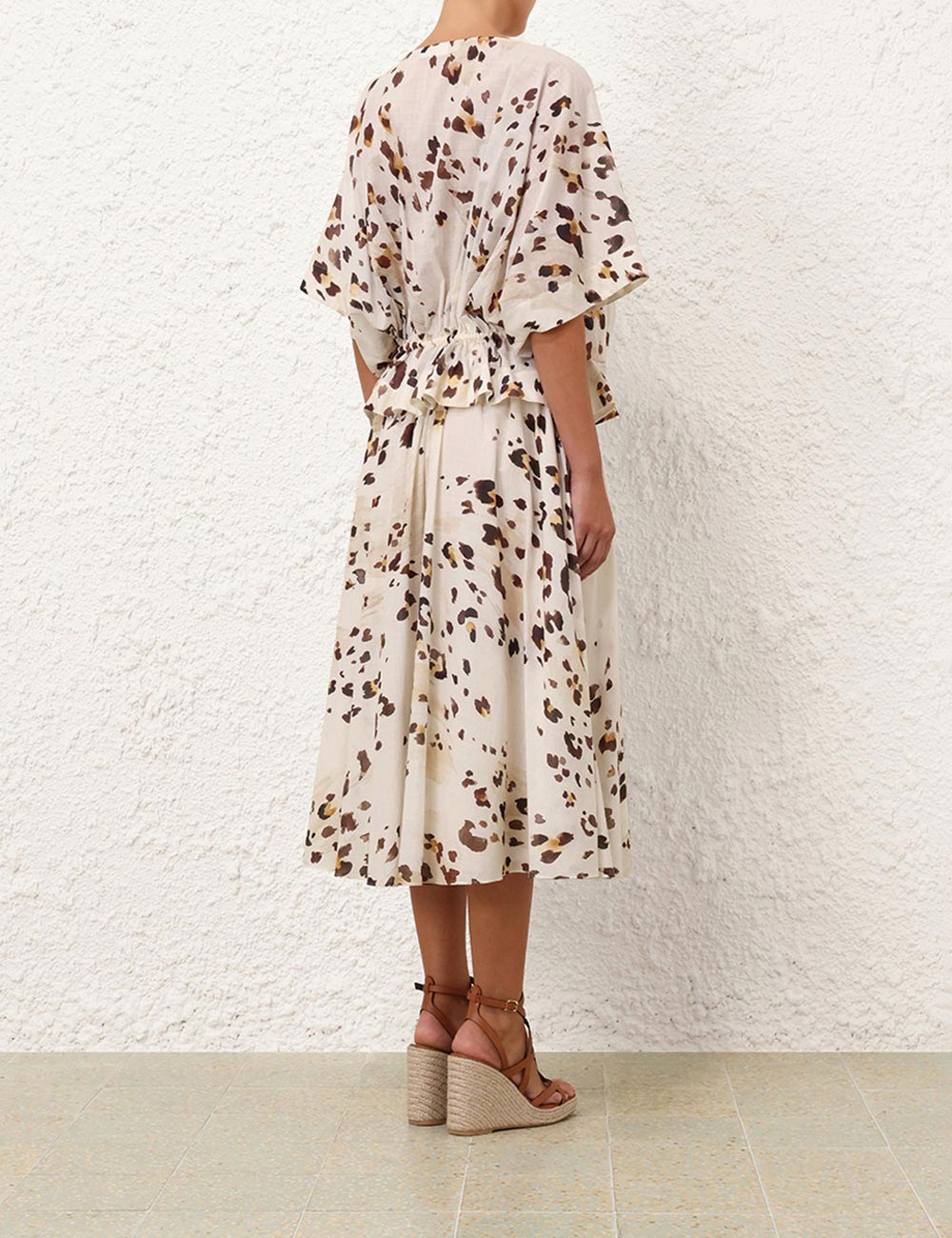 Load image into Gallery viewer, Acacia Draw Waist Top Watercolour Leopard - Top
