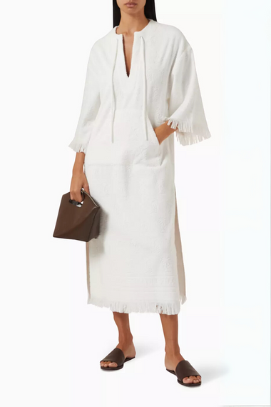 Alight Towelling Midi Dress Ivory