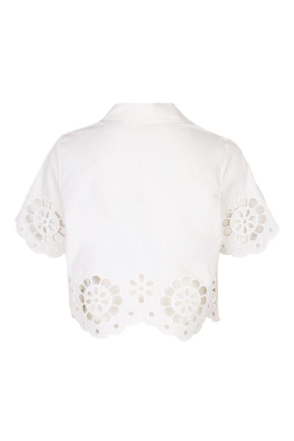 Load image into Gallery viewer, Broderie Shirt Ivory
