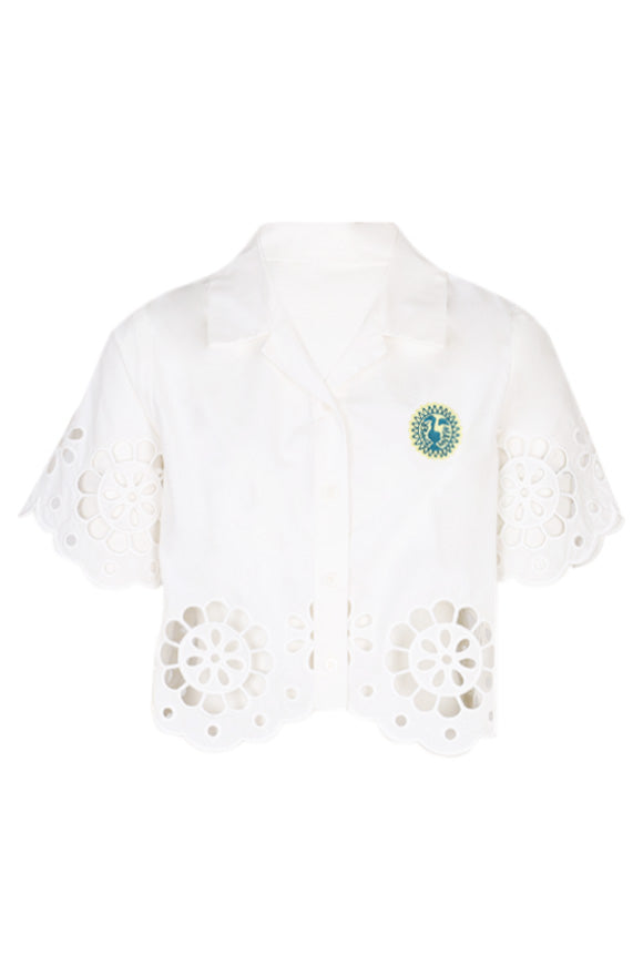 Load image into Gallery viewer, Broderie Shirt Ivory
