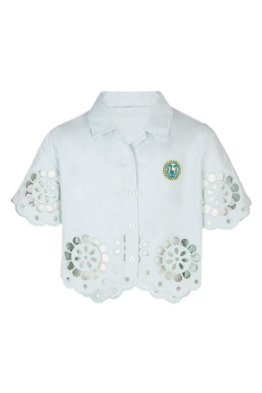 Broderie Shirt Soft Mint