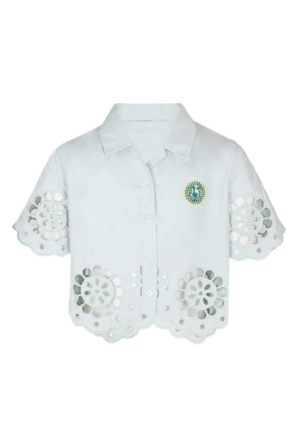 Load image into Gallery viewer, Broderie Shirt Soft Mint
