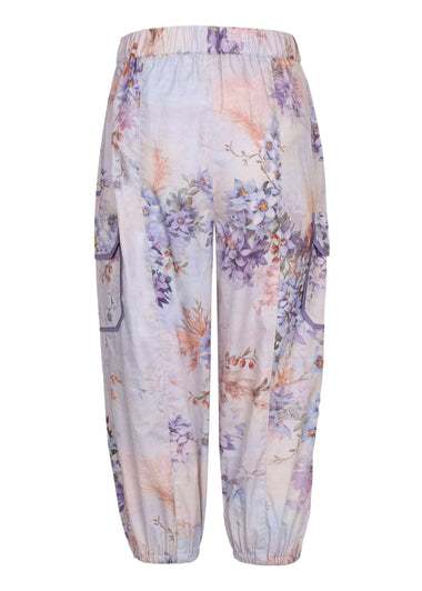 Cascadian Kids Poplin Pants  Blue Botanical Floral