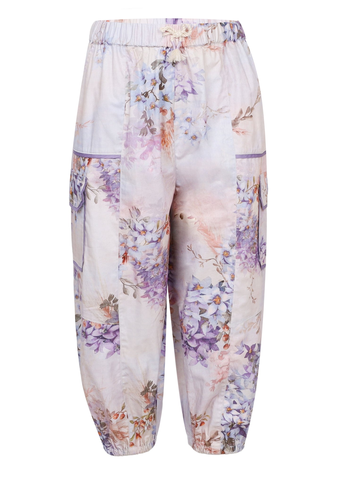Load image into Gallery viewer, Cascadian Kids Poplin Pants  Blue Botanical Floral
