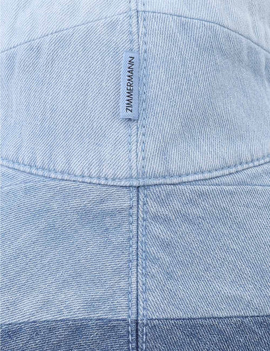 Chevron Denim Long Brim Hat - Hat