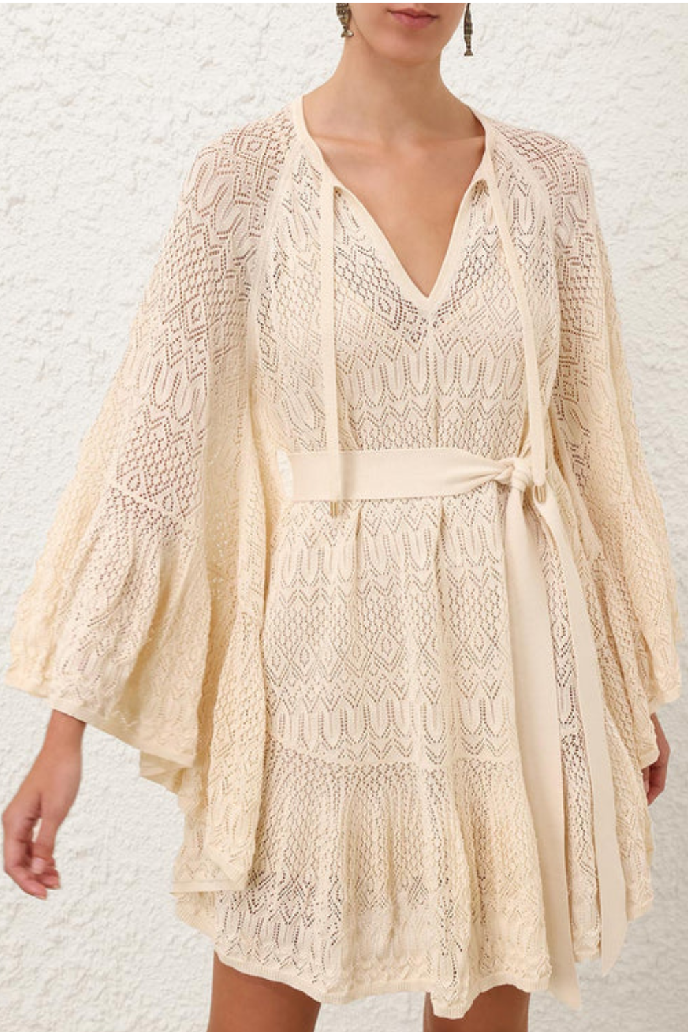 Load image into Gallery viewer, Coco Pointella Lace Dress Cream
