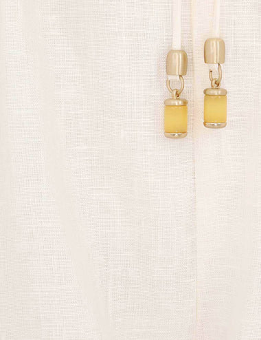 Everly Flower Trim Short Ivory - Shorts