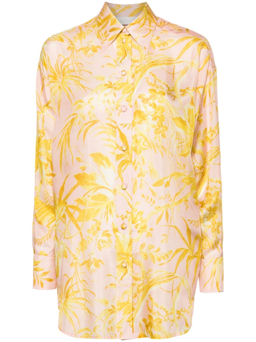 Load image into Gallery viewer, Floral Print Silk Shirt - Top
