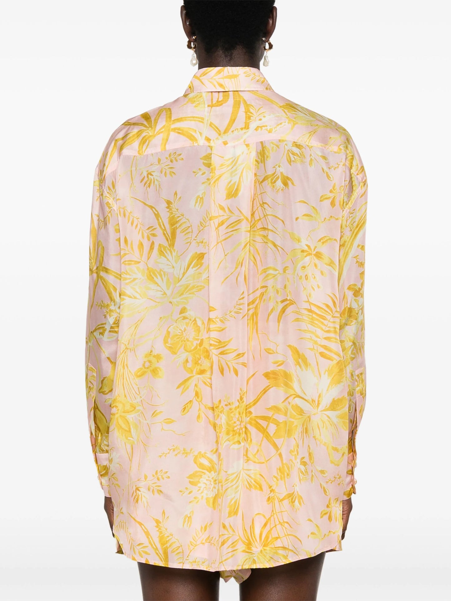 Load image into Gallery viewer, Floral Print Silk Shirt - Top
