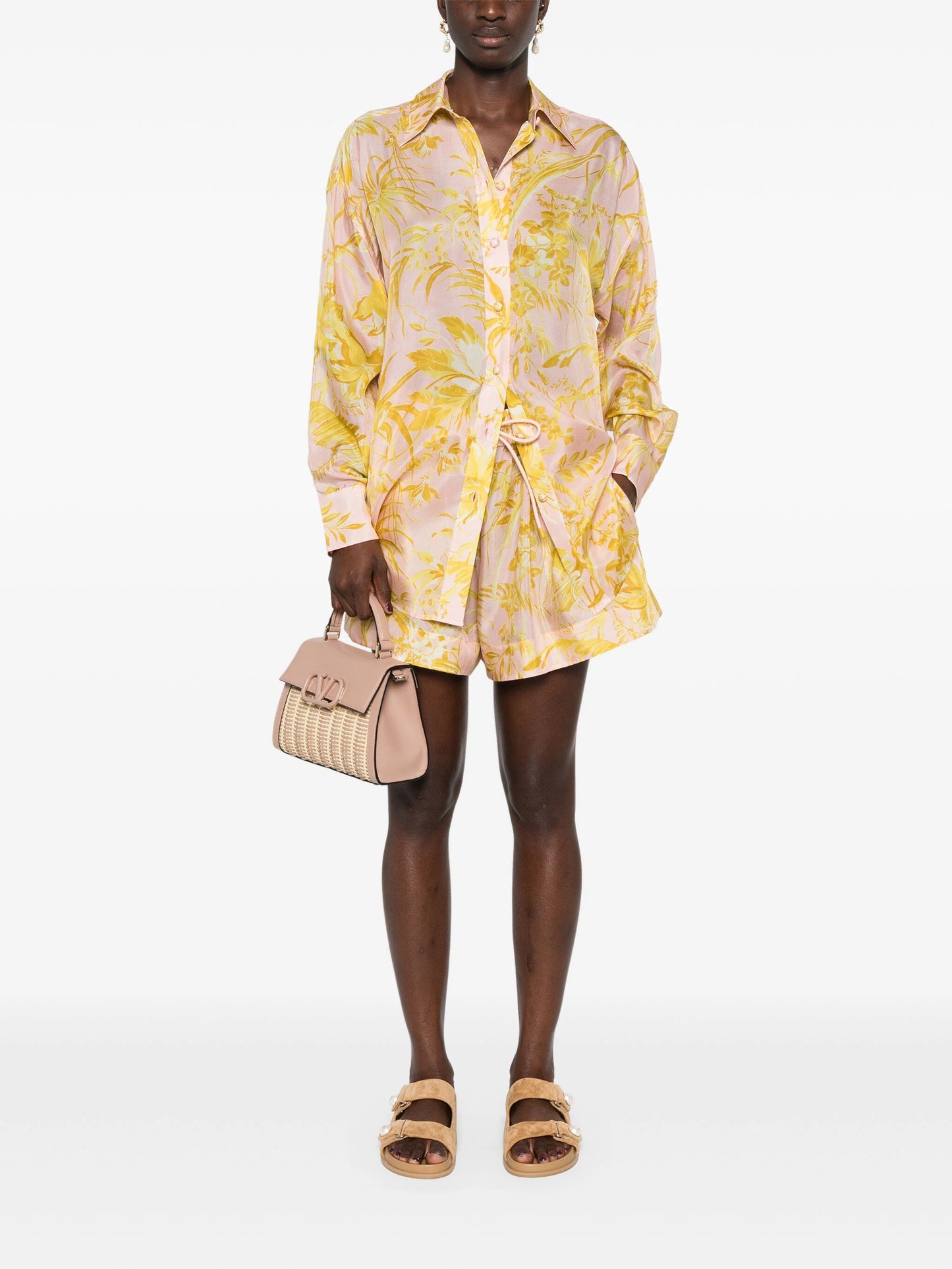 Load image into Gallery viewer, Floral Print Silk Shirt - Top
