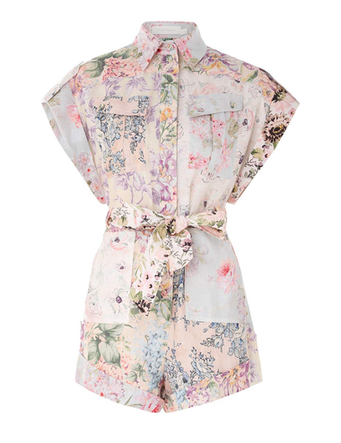 Halliday Cuffed Playsuit Spliced - Playsuit
