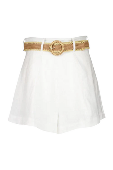 Ivory Rhiannon Tuck Linen Shorts