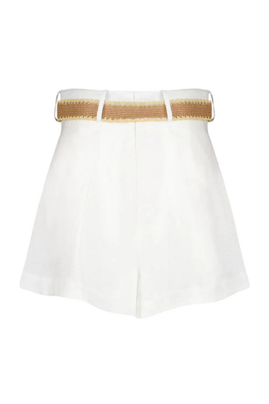 Ivory Rhiannon Tuck Linen Shorts