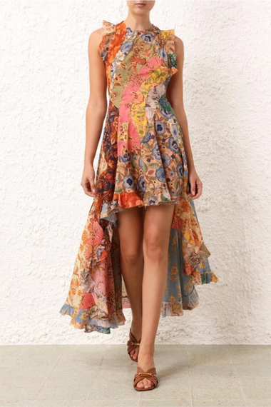 Junie Racer Back Midi Dress Spliced