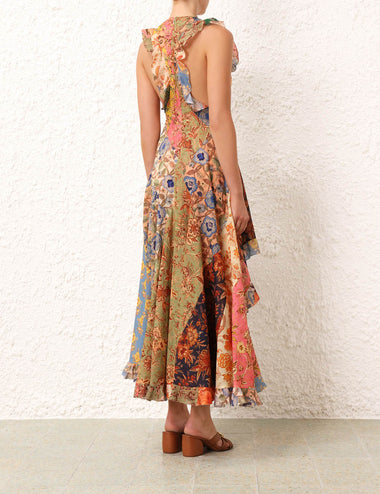 Junie Racer Back Midi Dress Spliced - Dress