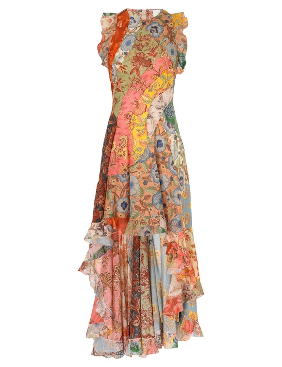 Load image into Gallery viewer, Junie Racer Back Midi Dress Spliced - Dress
